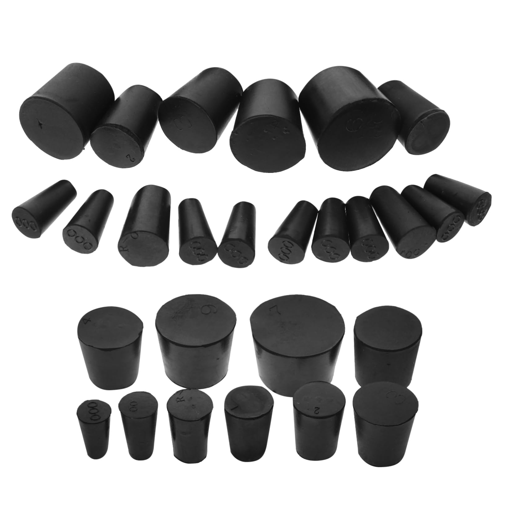 Zerodeko 5 Series Tapón De Goma De Enchufe De Laboratorio Piezas De Repuesto De Laboratorios Tapones De Tapón Tapones De Laboratorio Tapón De Sellado Enchufar Caucho Negro 27 Piezas X 5