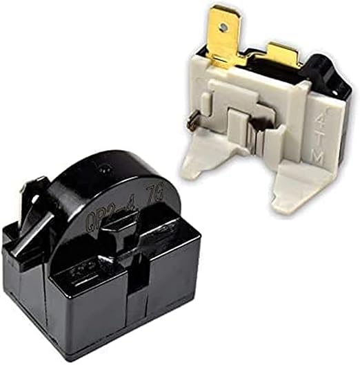 Compressor 4.7 Ohm 1Pin PTC Starter/Start Relay and Overload Kit Compatible with Mini Fridges, Compact Refrigerators, Beverage & Wine/Beer Coolers, Deep Freezers, Beer/Wine Refrigerators