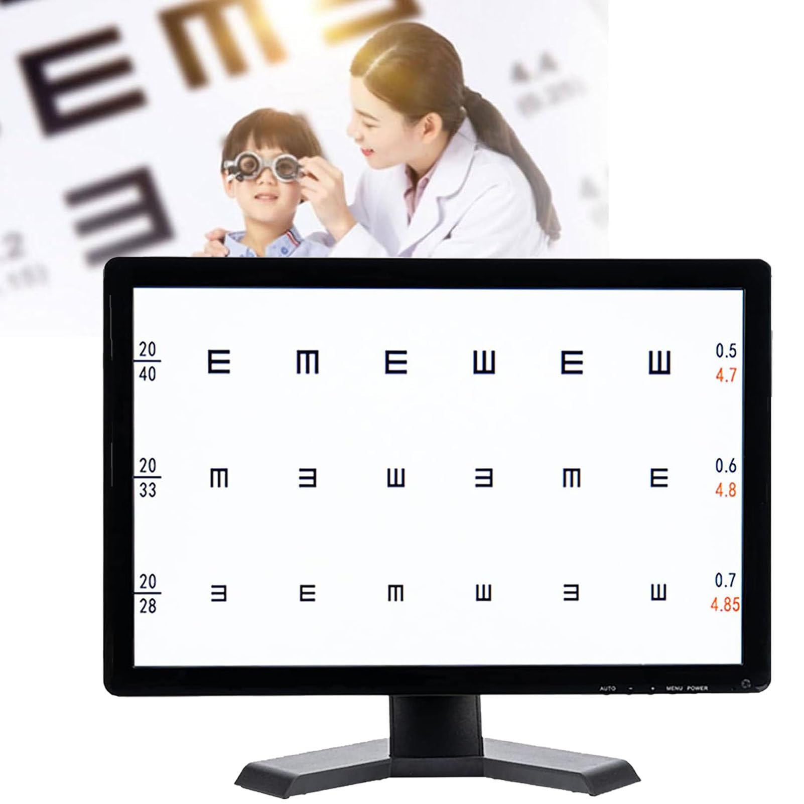 Tableau d'acuité visuelle numérique, Tableau de Test oculaire LCD, Moniteur Optique LCD ophtalmique, Distance de Test réglable de 1 à 6 m, pour Usage Professionnel en optométrie 21.5in