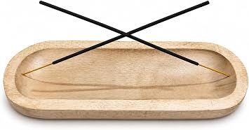 TOSQP27 Handmade Wooden Incense Holder for Sticks Decorative Ash Catcher Burner Tray for Meditation, Yoga & Aromatherapy Gift Agarbatti Holder for Home Decor, Office, Zen Room & Spiritual Gifts