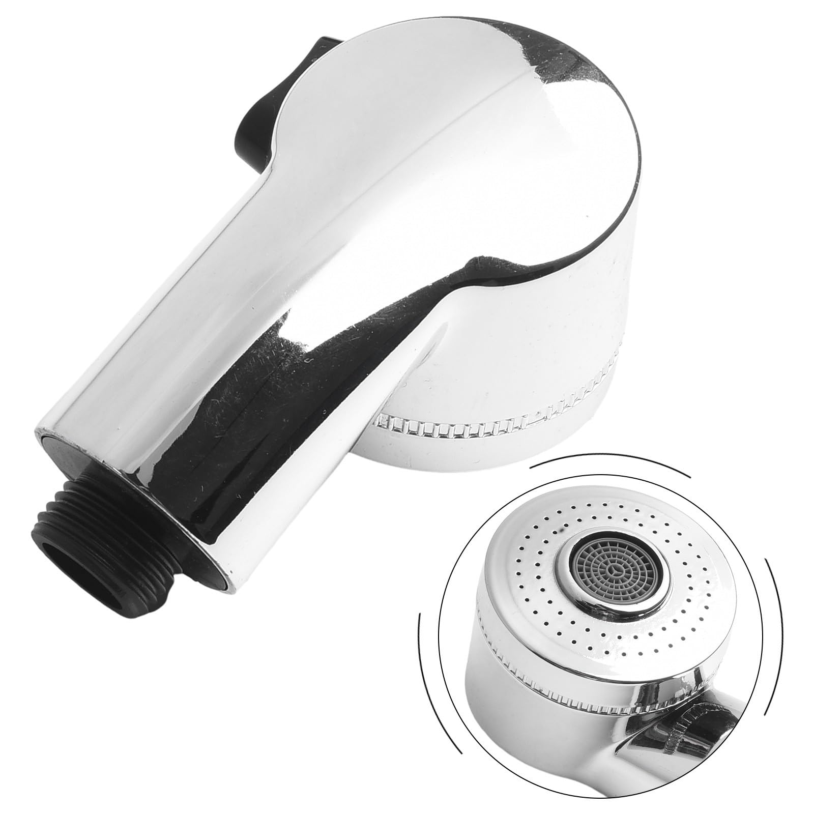 Lecreatekit Soffione doccia a 2 funzioni con pulsanti di regolazione sinistro e destro per sedia da barbiere, interfaccia G1/2 adattatore spray in plastica