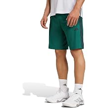 adidas Mens Workout Essentials Base 3-Stripes Pique Short 9-Inch Casual Bottoms Casual - Blue