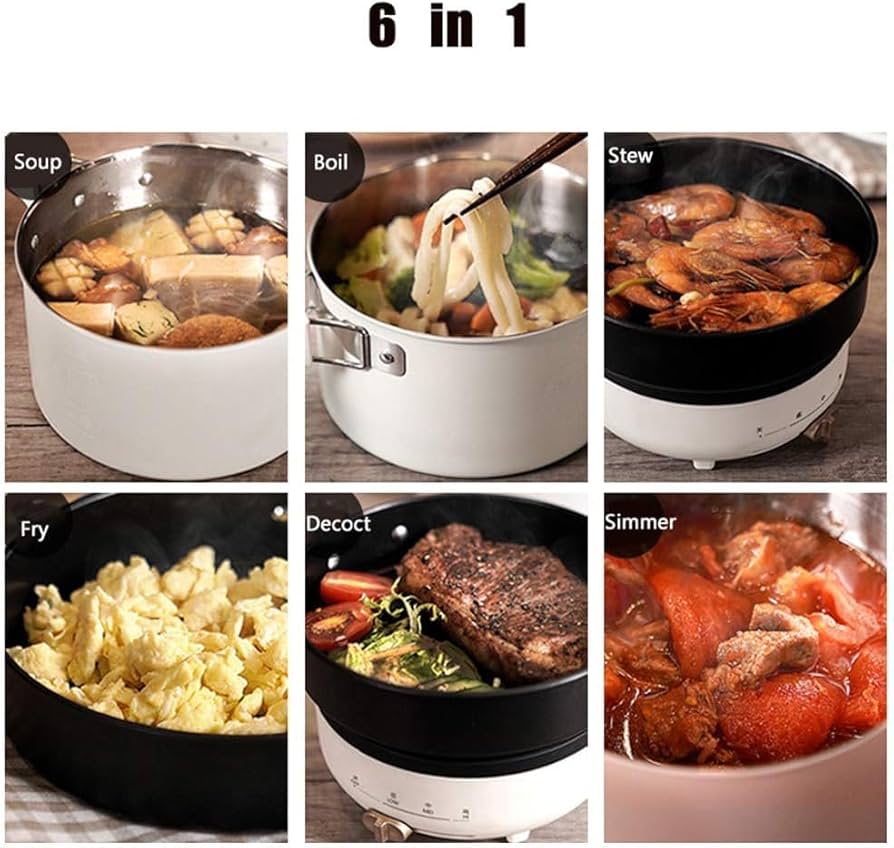 Amazon.co.jp: 6-in-1多機能電気フライパンミニ電気調理器鍋