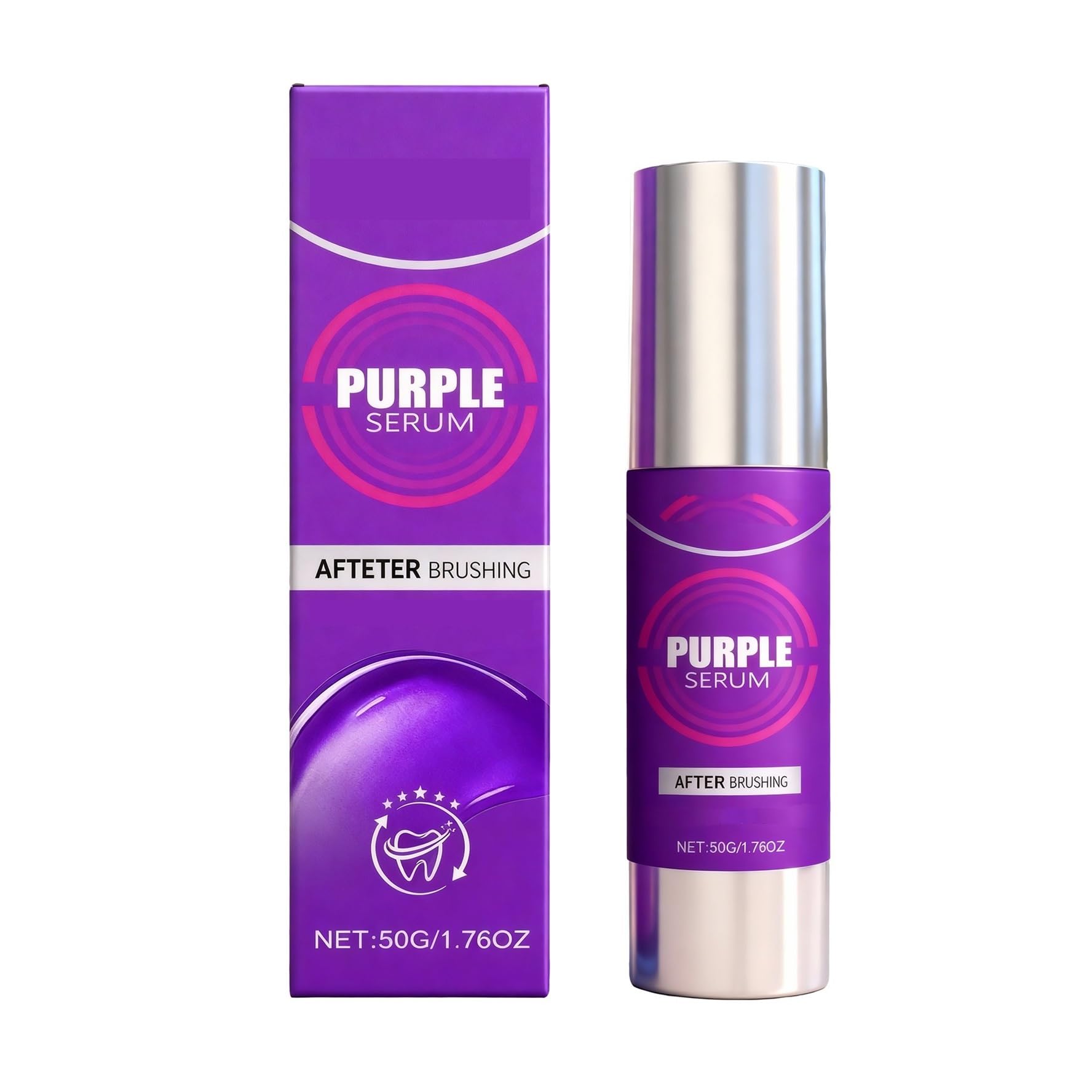 50 g de pasta dientes refrescante color morado for la limpieza bucal diaria; Ayuda a mantener apariencia blanca visual los(2pcs)