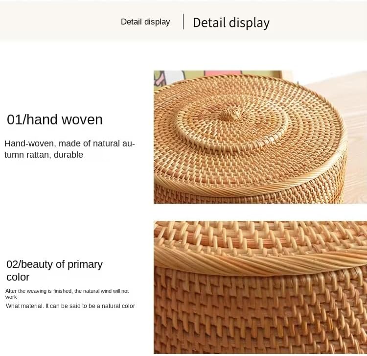 Vietnam Handmade Rattan Woven Storage Box Puerh Tea Canister Box Storage Basket (Large)