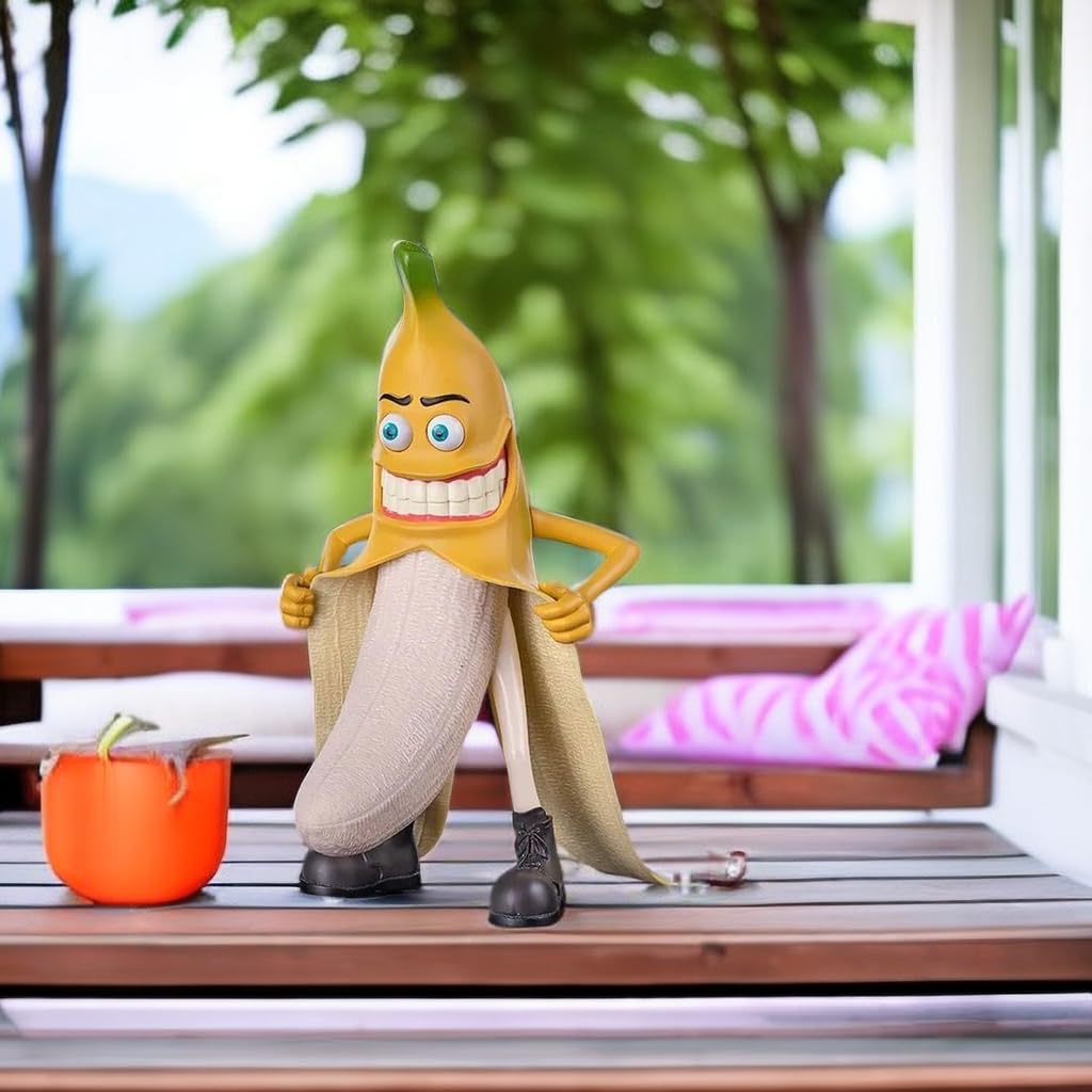 Amazon.co.jp: Abanidet 邪悪なバナナの男の像、気まぐれな樹脂製の