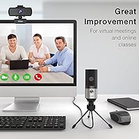 Vista 5 de FIFINE Micrófono USB para Reunión de Video Zoom, Clase en Línea en PC, Micrófono de Escritorio de Metal Condensador con Control de Ganancia