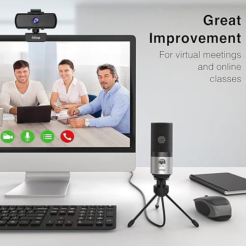Miniatura 5 de FIFINE Micrófono USB para reuniones de video Zoom Clase en línea en computadora PC, micrófono de escritorio de condensador de metal con control de