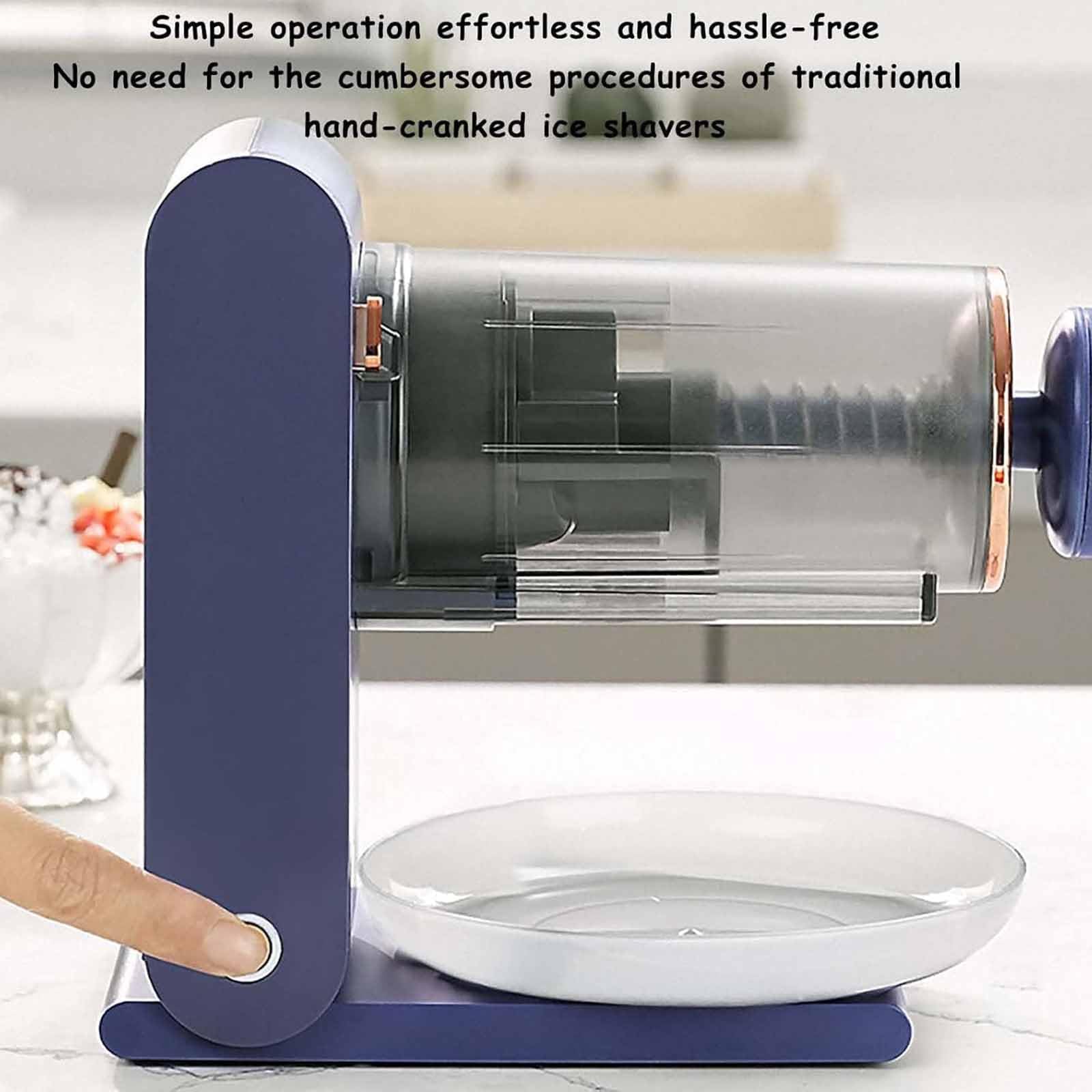 Máquina de afeitar de hielo eléctrica portátil, trituradora de hielo recargable con bloqueo de seguridad, 13000 RPM de un solo toque para granizados, cócteles y postres