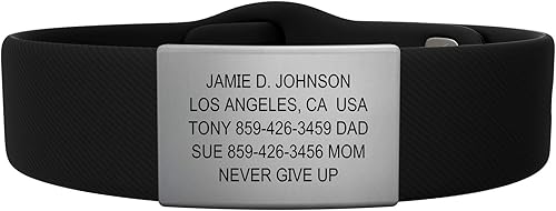 ROAD ID - Pulsera de identificación oficial - The Wrist ID Elite - Pin de silicona - para atletas