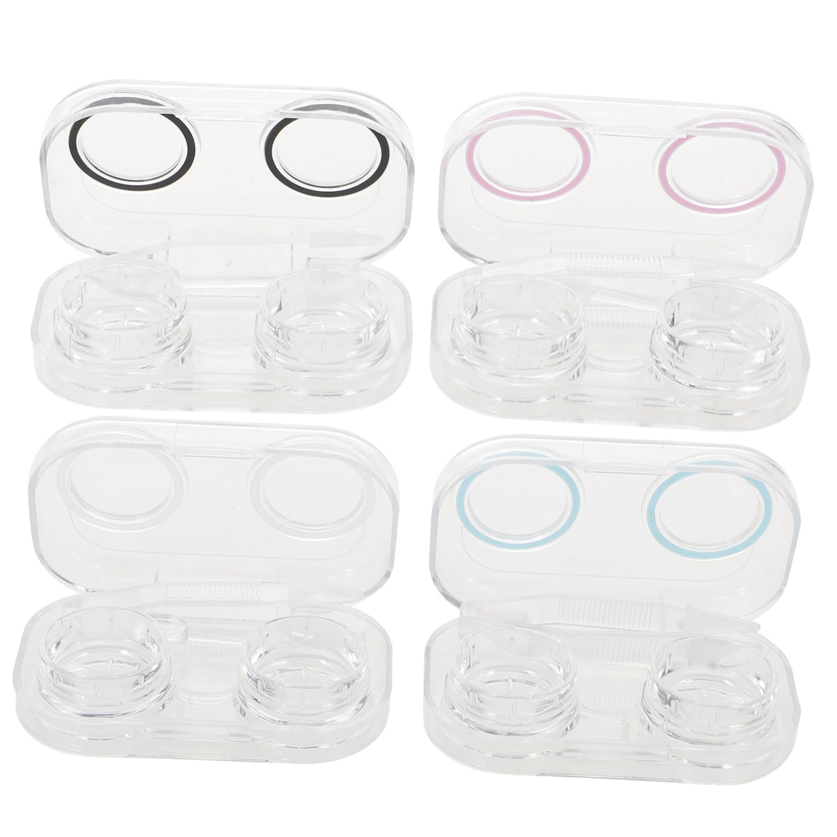 Healeved 4 Set Di Custodia Per Lenti A Contatto Custodia Per Lenti Cosmetiche Per Una Conservazione Sicura Dimensioni Da Viaggio Chiusura Ermetica Per Gli Spostamenti 4 Pezzi*4