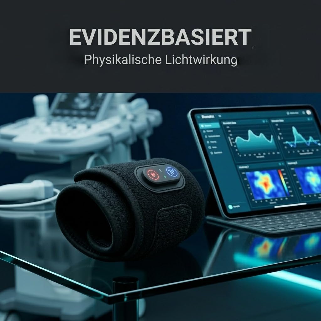 Rotlicht Therapiegerät Handgelenk – 660nm & 850nm Dual-Chip LED | Optische Tiefenpenetration mit 1200mAh Akku