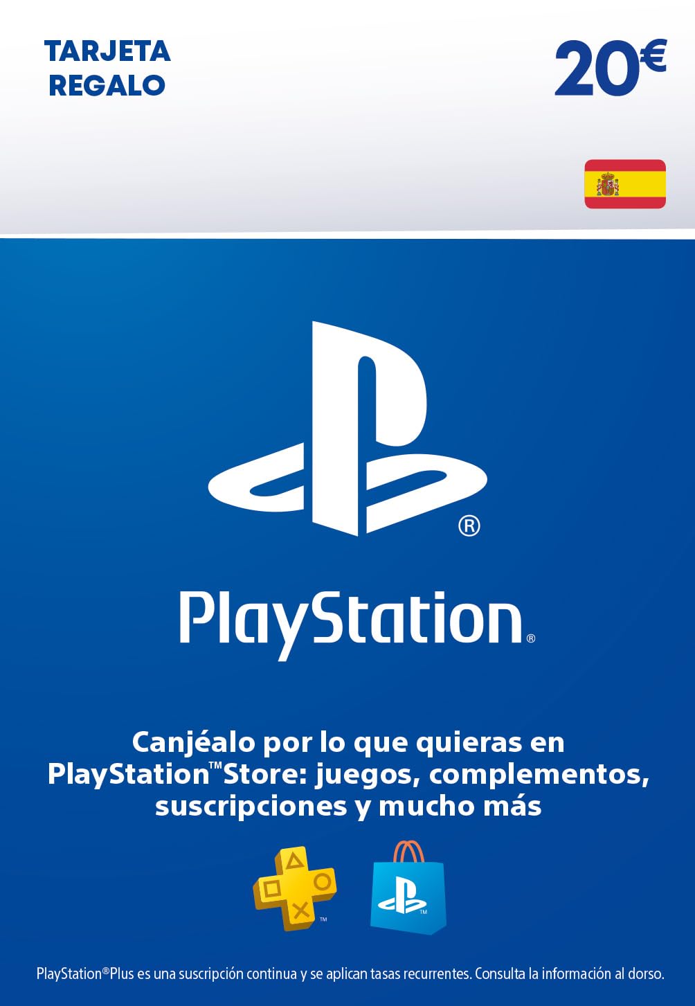 20€ PlayStation Store Tarjeta Regalo para PlayStation Plus | Cuenta española [Código por correo]
