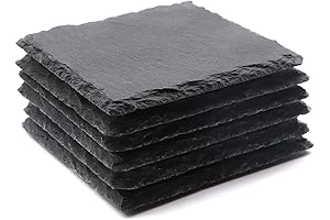 VIBRATITE Black Slate Coasters 6 Pack