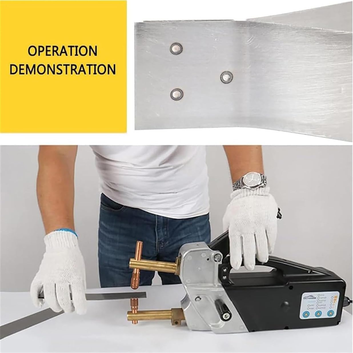 LYDZUSDP Electric Spot Welder,Double Side Spot Welding Machine,Portable Single Phase Handheld Welding Tip Gun 2.0 +2.0Mm Sheet Metal Repair Tool