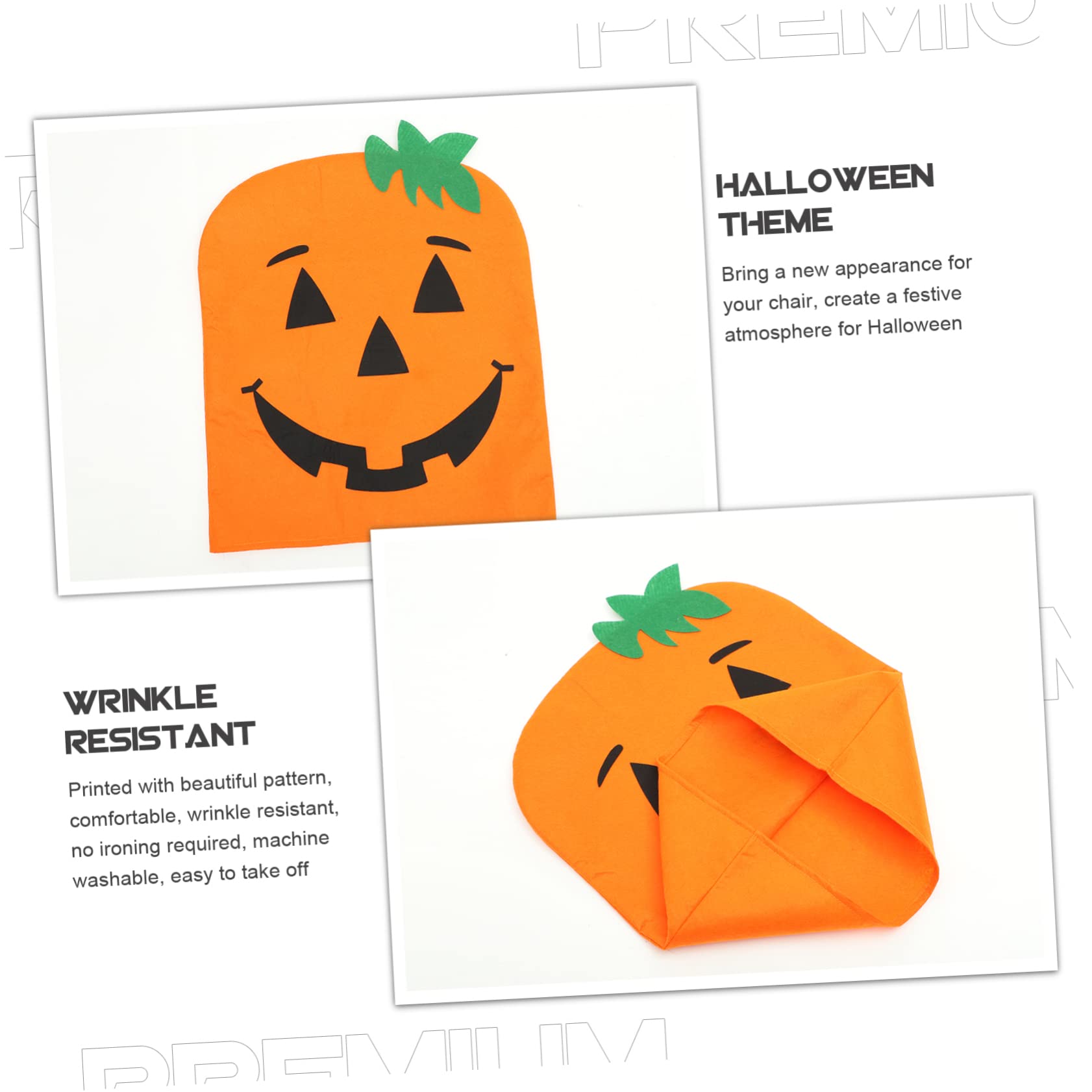 IMIKEYA 8 STK Halloween Kürbis Bezug Hintere Abdeckungen Halloween-kürbis-schonbezug Halloween-versorgung Halloween-möbeldekor Halloween-Dekoration Esszimmerstuhlbezug Vlies