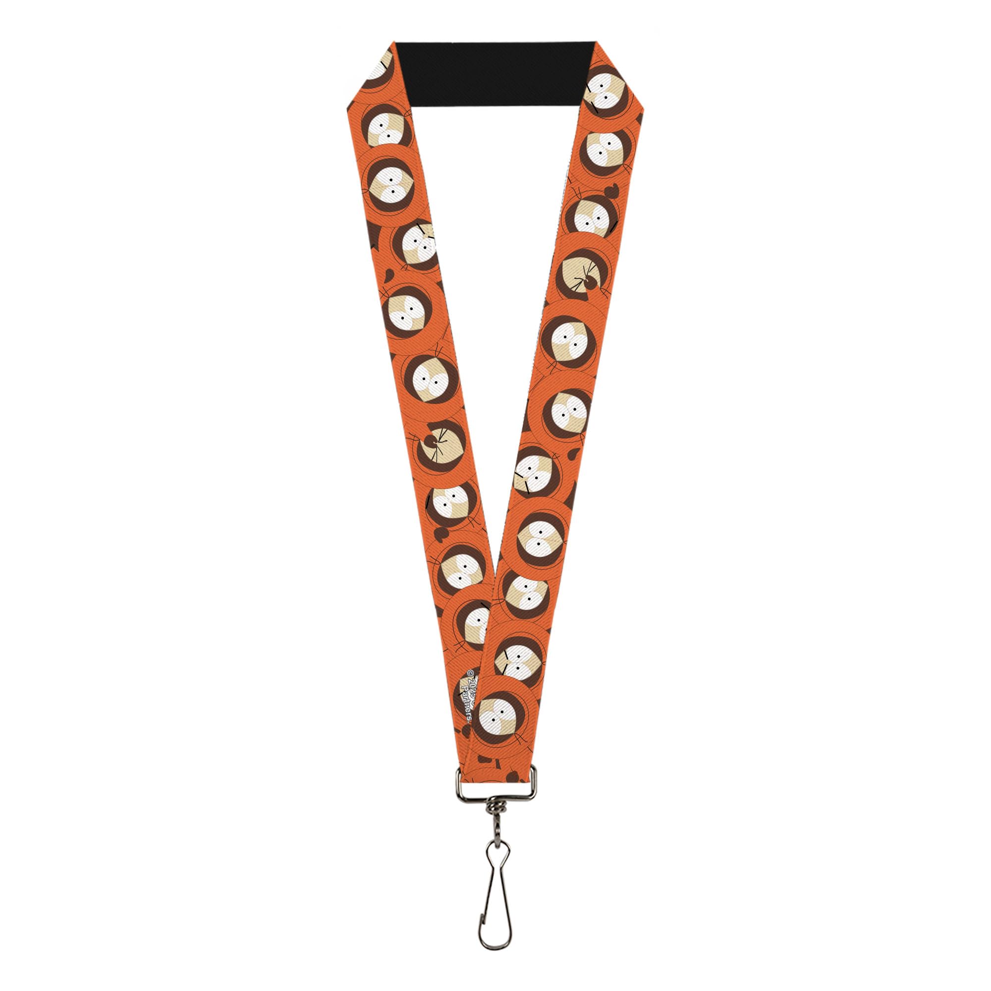 Buckle-Down Comedy Central Lanyard, South Park Kenny Expressions Stacked Orange, Elastic, Multi-color, 44" x 1"