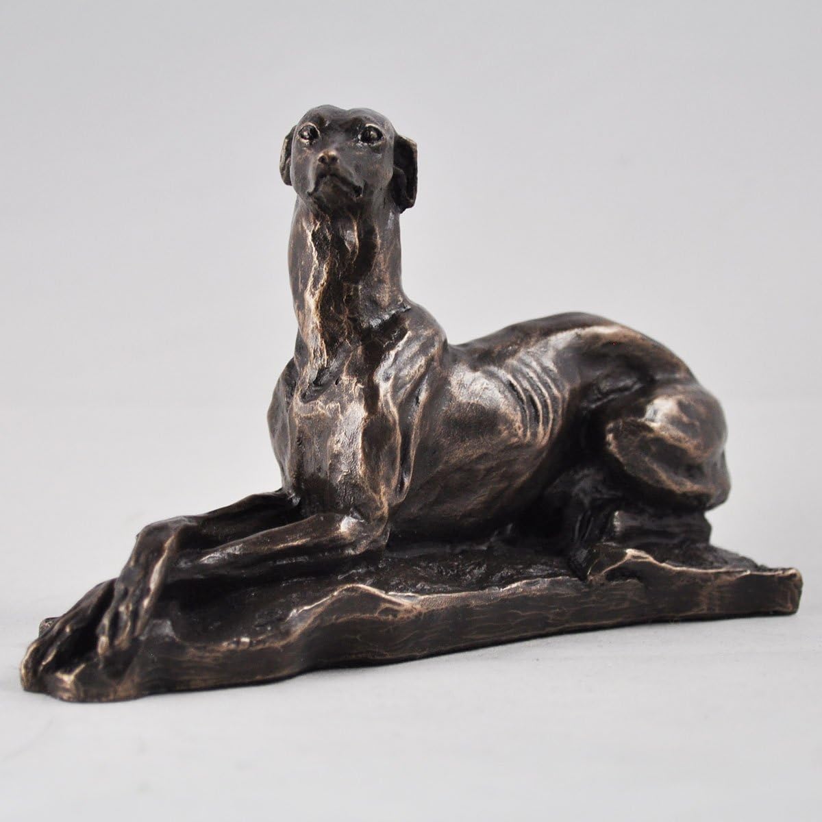 Fiesta Studios Harriet Glen's Greyhound Lying Down Dog Cold Cast Bronze Sculpture Home Decor or Gift Idea H9cm