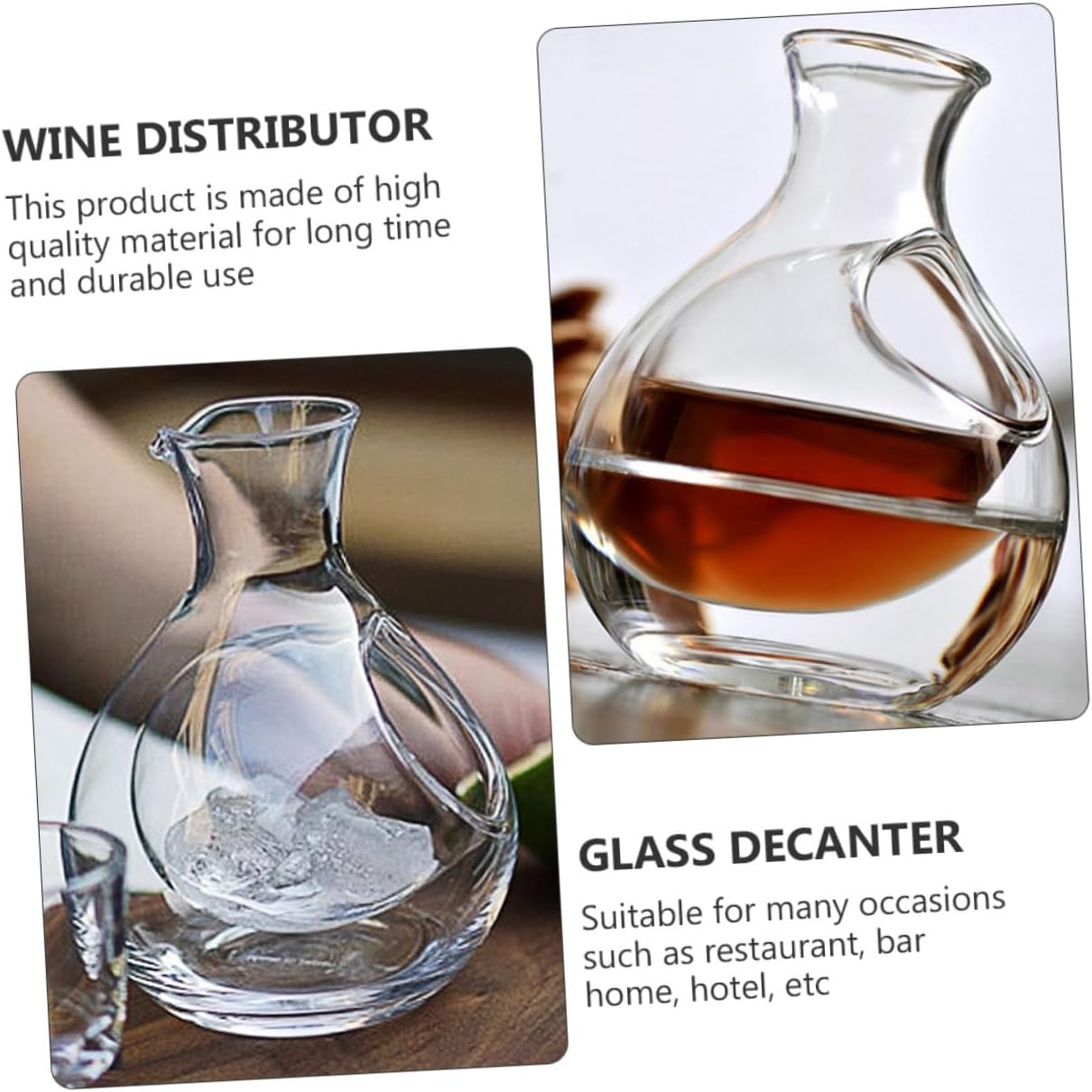 OUNONA Glass Wine Decanter for Home Elegant and Practical Red Wine Dispenser for Entertaining Guests and Enhancing
