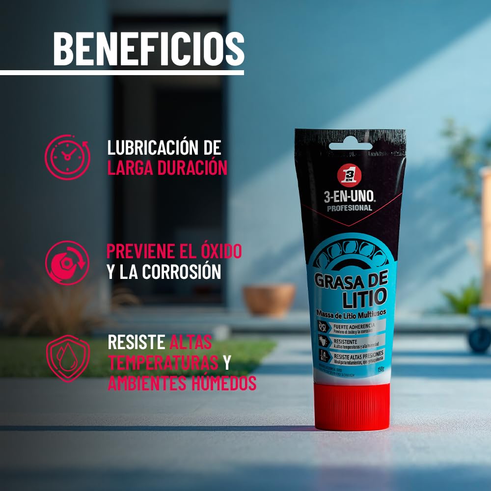 3 EN UNO Profesional Grasa de litio multiusos - 150g - Pack de 2 unidades
