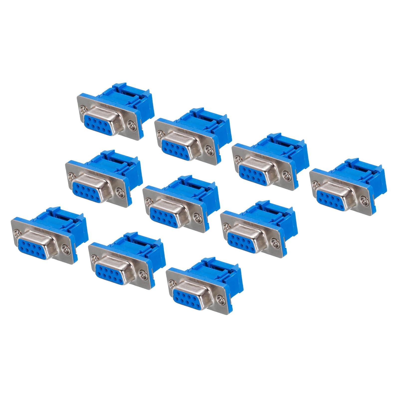 QUARKZMAN 9 pinów D-SUB x 10 szt. gniazdo DB9 adapter szeregowy IDC Crimp gwint przyłącze do produktów kontroli przemysłowej [niebieski]
