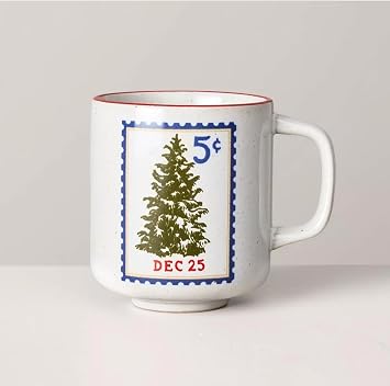 Hearth & Hand with Magnolia 13oz Stoneware Christmas Stamp Mug Tree Stamp