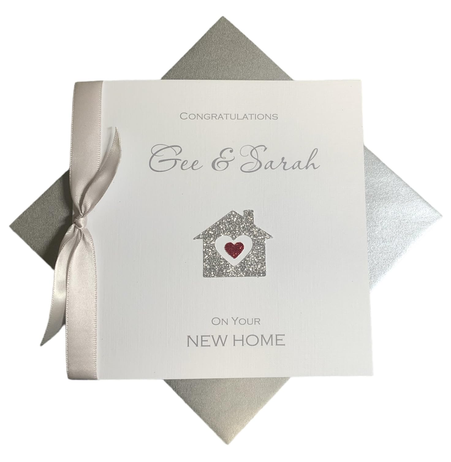 New Home Card Greeting Card, Personalised Gift for Couple Family Congratulations House Warming - Various Designs (Glitter House) โ image 1