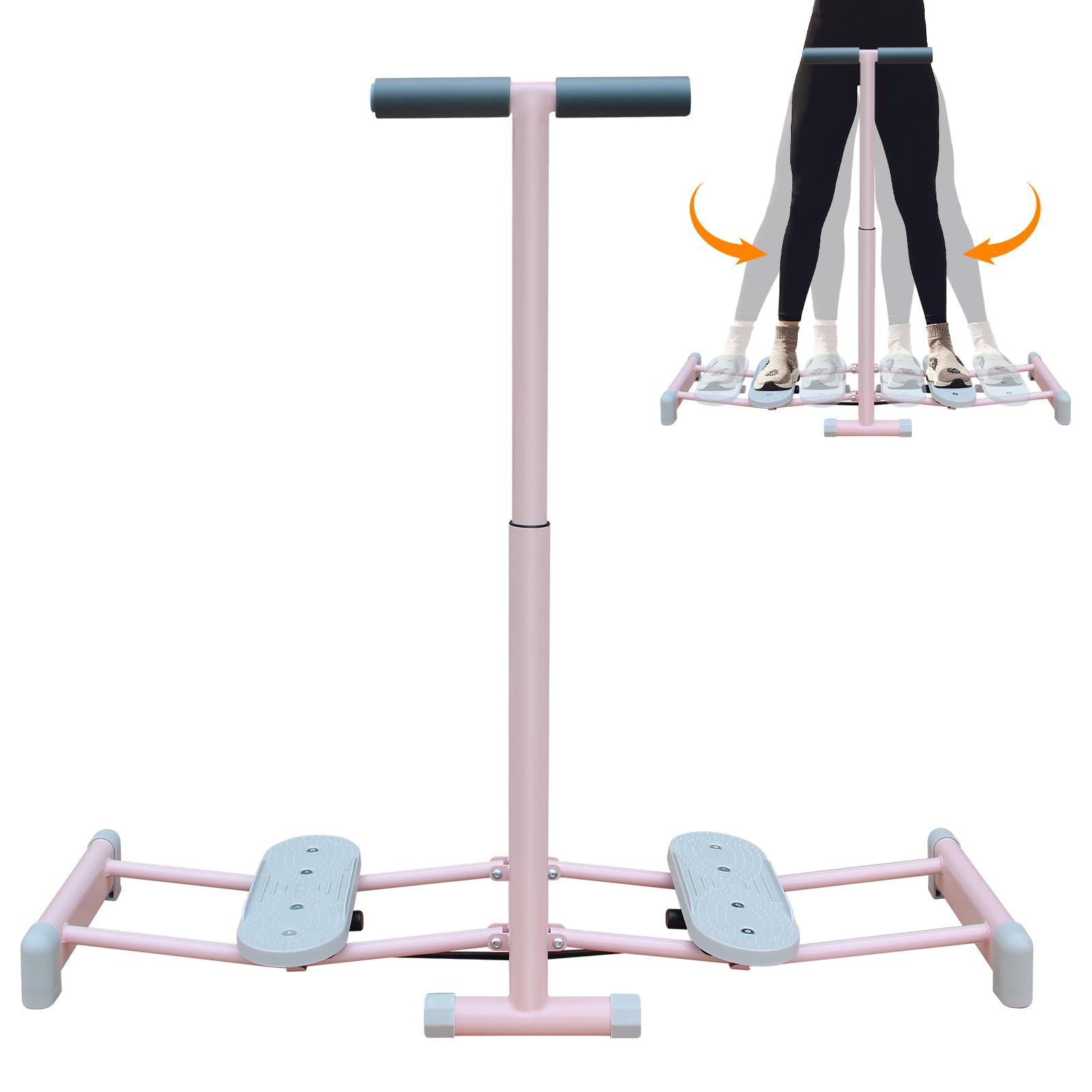 Ski Machine, Simulated Ski Trainer, Adjustable Height Ski Machine Exercise Equipment for Leg Pelvic Floor Muscle Workout, 550 LBS Loading Capacity, for Home Full Body Workout (Pink)
