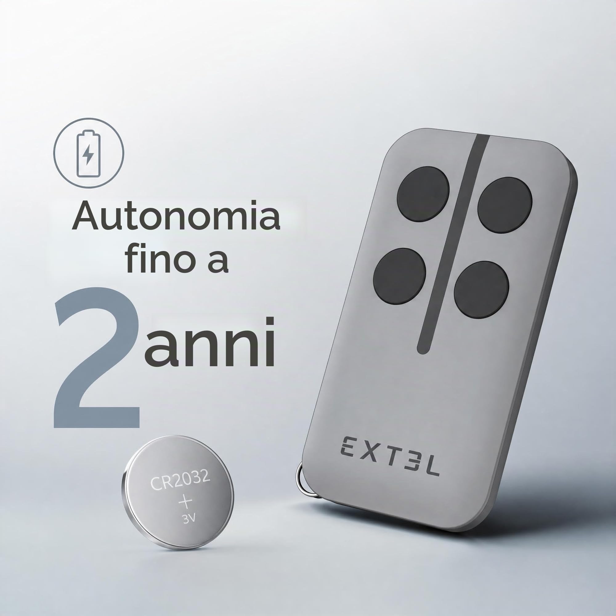 EXTEL Nuovo telecomando aggiuntivo 4 pulsanti per motorizzazione di cancello e Garage Extel, Avidsen, Astrell, Thomson, Easymate, Blyss che sostituisce il riferimento 750530