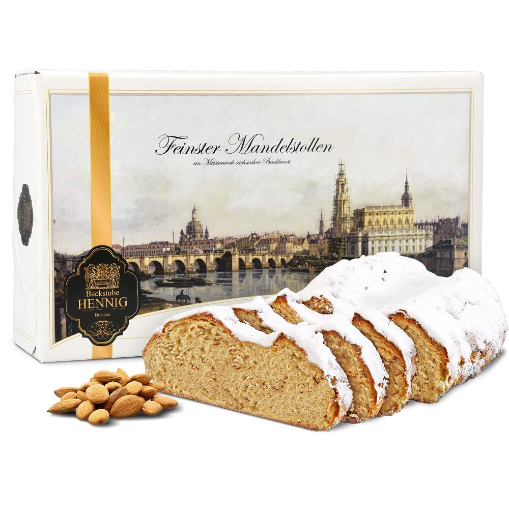 1000 g handgemachter Mandelstollen im Geschenkkarton Motiv - Panorama Dresden (1000 Gramm)