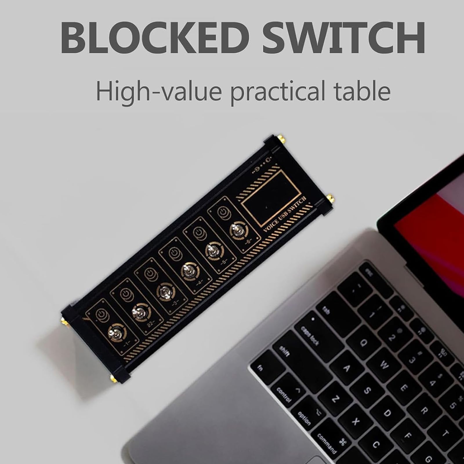 6-portowa Stacja Dokująca USB U6, Przenośny 6-portowy Przełącznik USB, 4 Porty Danych, Metalowy Przełącznik, 9 Wygodnych Portów Wejściowych USB, Funkcja Sterowania Głosowego, Transmisja