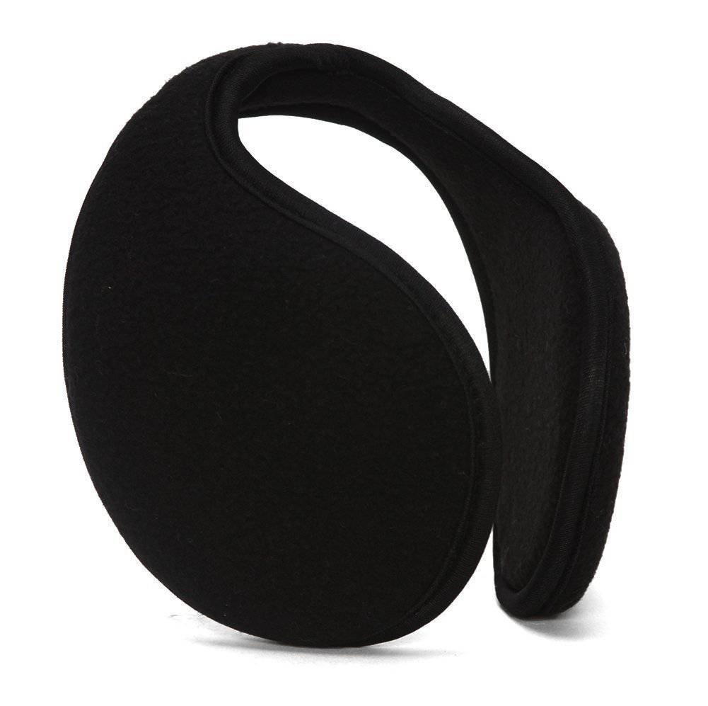 Wrap Around Fleece Winter Earmuff Ear Warmer Cover, Black