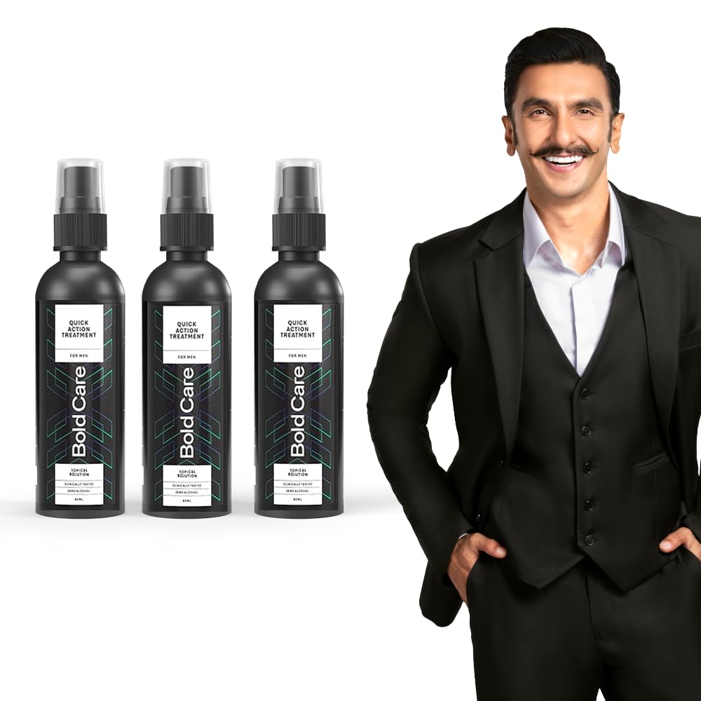 Bold Care Topical Solution For Men Hair Growth - 60 ml (Pack of 3) — Flash AI Score 83/100