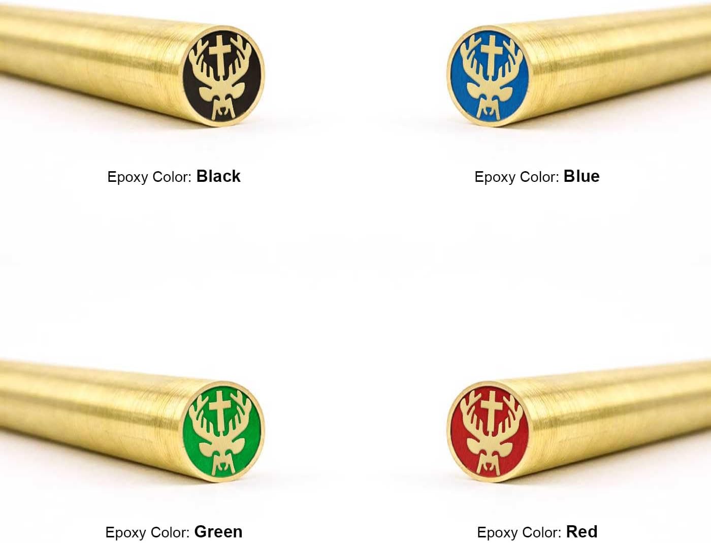 Mosaic Pin for Knife | Decorative Brass Heavy Duty Knife Handle Pins for Fixed Blade Knives | Handmade Pocket Knife Pins Tools (Deer and Cross, 1/4" (6mm))