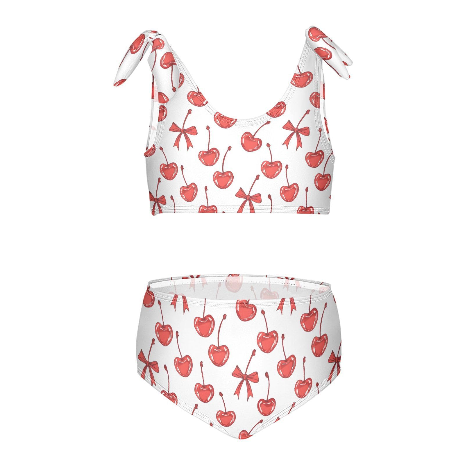 Cherry Girls Two Piece Tankini Swimsuits Summer Bathing Suit Beach Swimwear Set, 4T