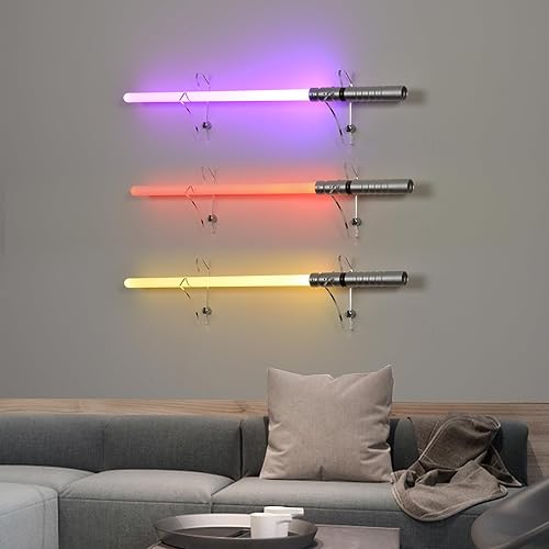 Miniatura 6 de Soporte de sable de luz para montaje en pared, soporte para sable de luz, montaje en pared horizontal, pantalla de colocación de sable de luz,