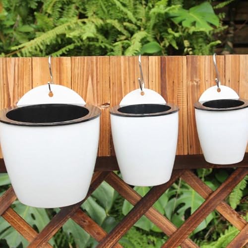 Potlimepan 7 Pack 4" Self Watering Hanging Planters, Wall Mounted Hanging Pot With 7 Hooks,Suitable For Plants Flowers Indoor Outdoor #TOP5