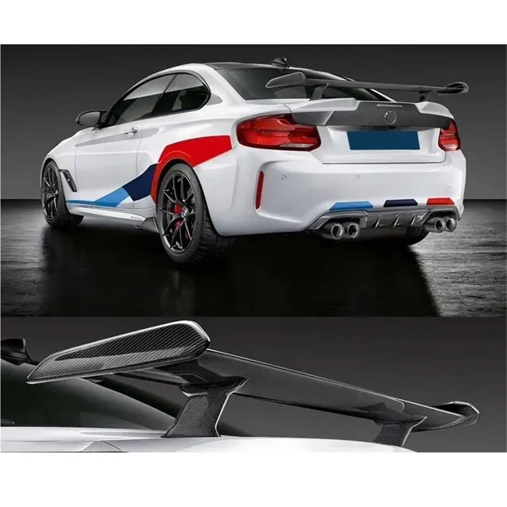 Spoiler z włókna węglowego kompatybilny z BMW E92 F10 F30 F22 E90 M3 M4 uniwersalny typ LMP tylne skrzydło bagażnika samochodu akcesoria(Unpainted FRP)
