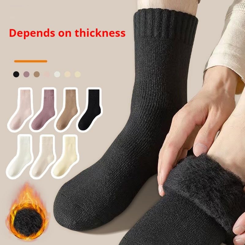 Wool and cashmere round socks, winter casual warm round socks, soft and breathable wool and cashmere women's socks2
