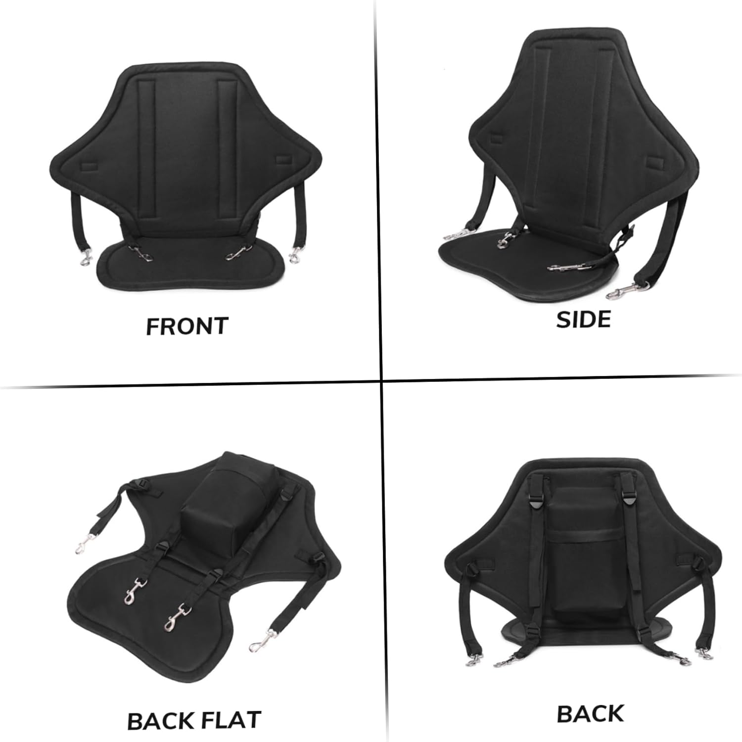 Kayak Seat with Back Support Nylon Adjustable Paddle Board/Canoe Seat with Snap Hooks & Storage Bag Detachable Reusable Kayak Accessories Paddle Board Canoe