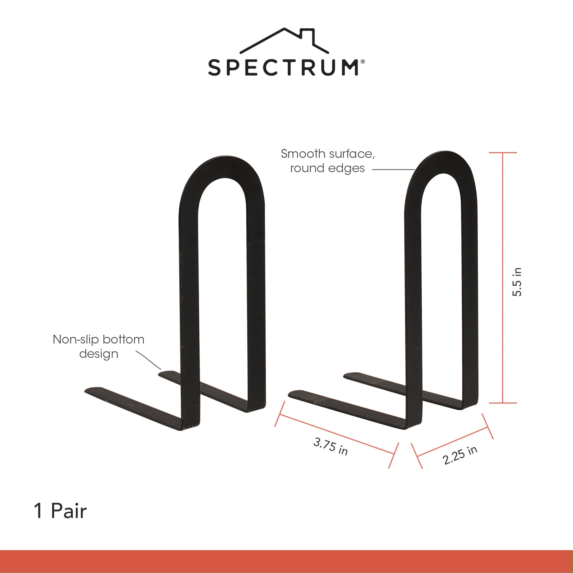 Spectrum Diversified 10310 Elements Bookends, Small, Black 4