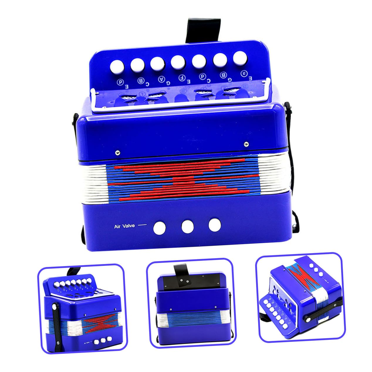 Beaupretty Fisarmonica per Giocattolo Musicale Introduttivo Strumento Educativo per Principianti Organetto Blu Facile da Suonare e Divertente
