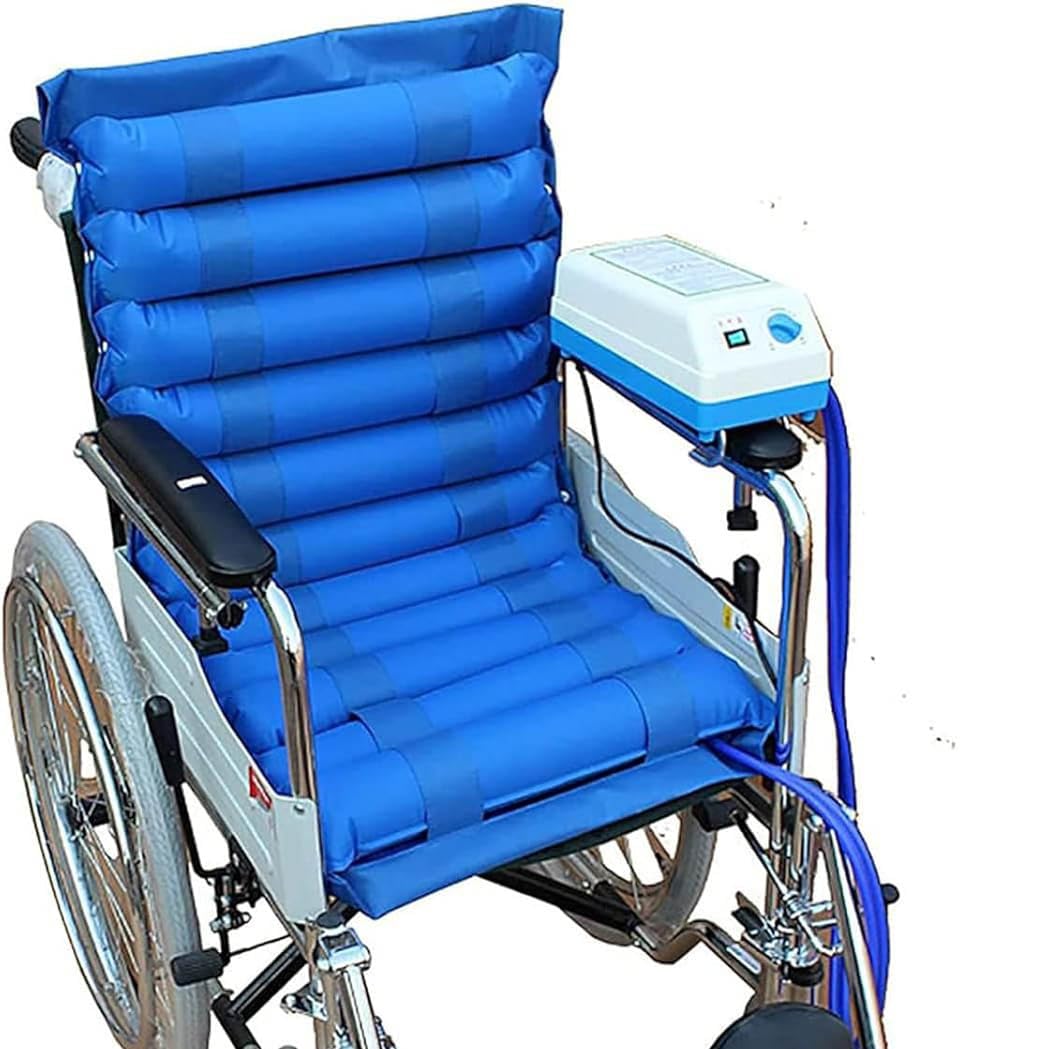 Cuscino Gonfiabile Per Sedia a Rotelle, Cuscini Antidecubito Con Pompa, 11 Strisce Gas, Materasso Ad Aria Per Alleviare La Pressione, Tessuto PVC Impermeabile, Per Pazienti Post-operatori Su Sedia