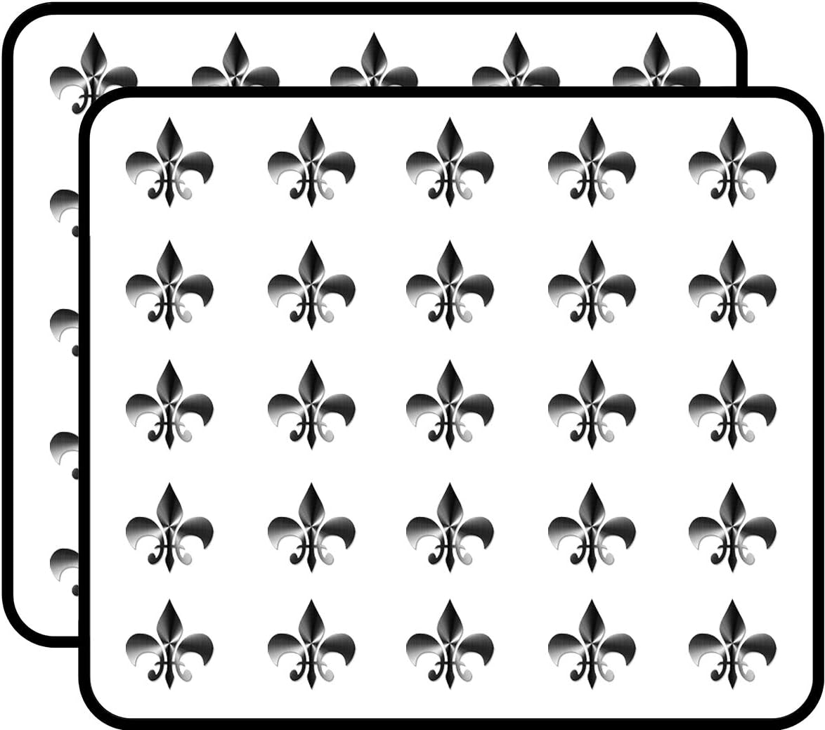 Stainless Steel Look: Fleur De Lis Shaped (Non-Reflective Vinyl New Orleans) Sticker for Scrapbooking, Calendars, Arts, Kids DIY Crafts, Album, Bullet Journals