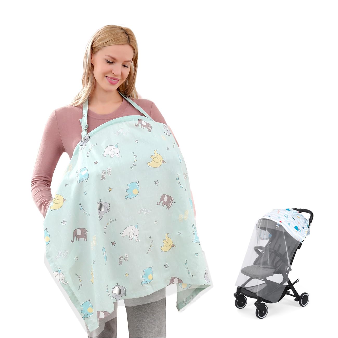 Cape allaitement pour les déplacements,écharpe d'allaitement en coton, couverture d'allaitement polyvalente, couverture de breastfeeding, chiffon d'allaitement, lingettes et écharpes