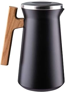 Caraffa termica in acciaio inox da 1000 Ml,caraffe per caffè caraffa termica A Doppia Parete Termica Caffettiera termica Per Isolamento Del Bollitore Bevande O Tè,mantiene caldo e freddo(Color:Nero)