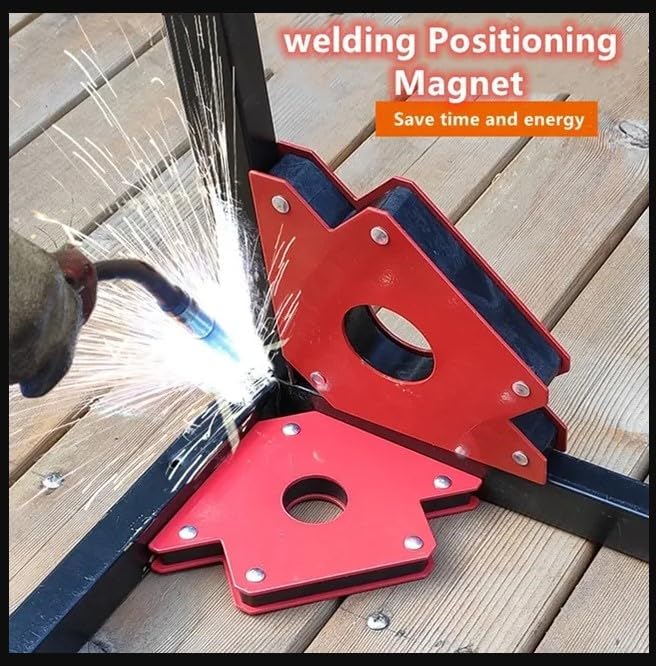Hetkrishi Multiangle magnetic welding holder clamps arrow type square with 22kg strong magnet pull for accurate alignment in fabrication works (4 inch 2pc) 3