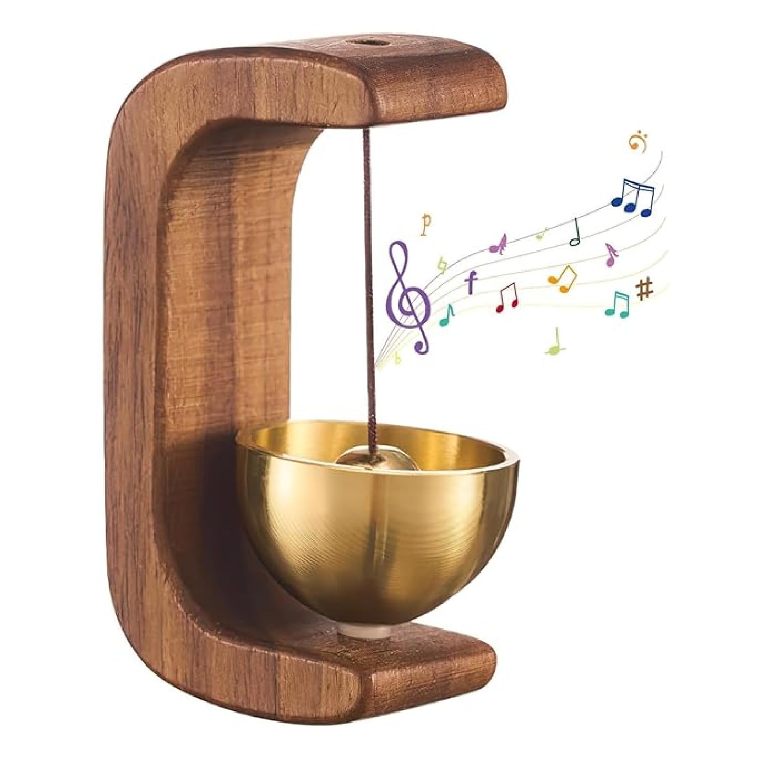 CRIYALE Door Bell, Wooden Door Bell Without Wire Send Adhesive Tape, Dopamine Store Entrance Doorbell, Sound for Homes, Restaurant, Decoration Multifunctional (Light)