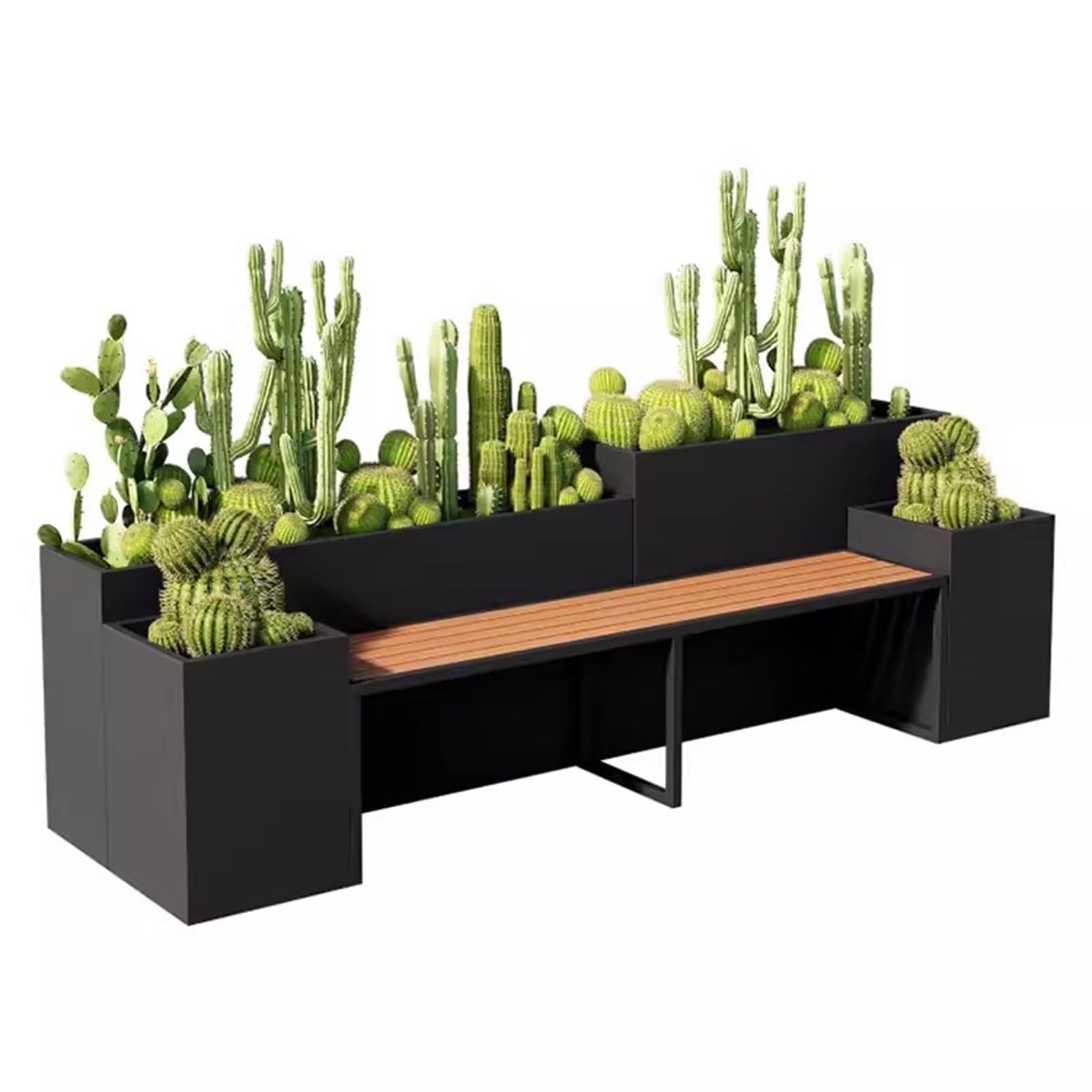 Xujuan-0227 One Color Bench With Planter Box Outdoor Bench Flower Box Flower Trough Combination Flower Pot Courtyard Landscape Flower Bed Planting Box
