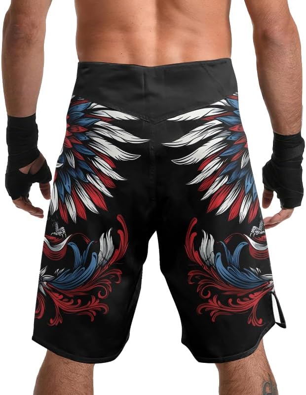 FORMONIES Men’s Compression Fight Shorts – Patriot Training Shorts for MMA, Jiu Jitsu, Kickboxing, Gym Workouts